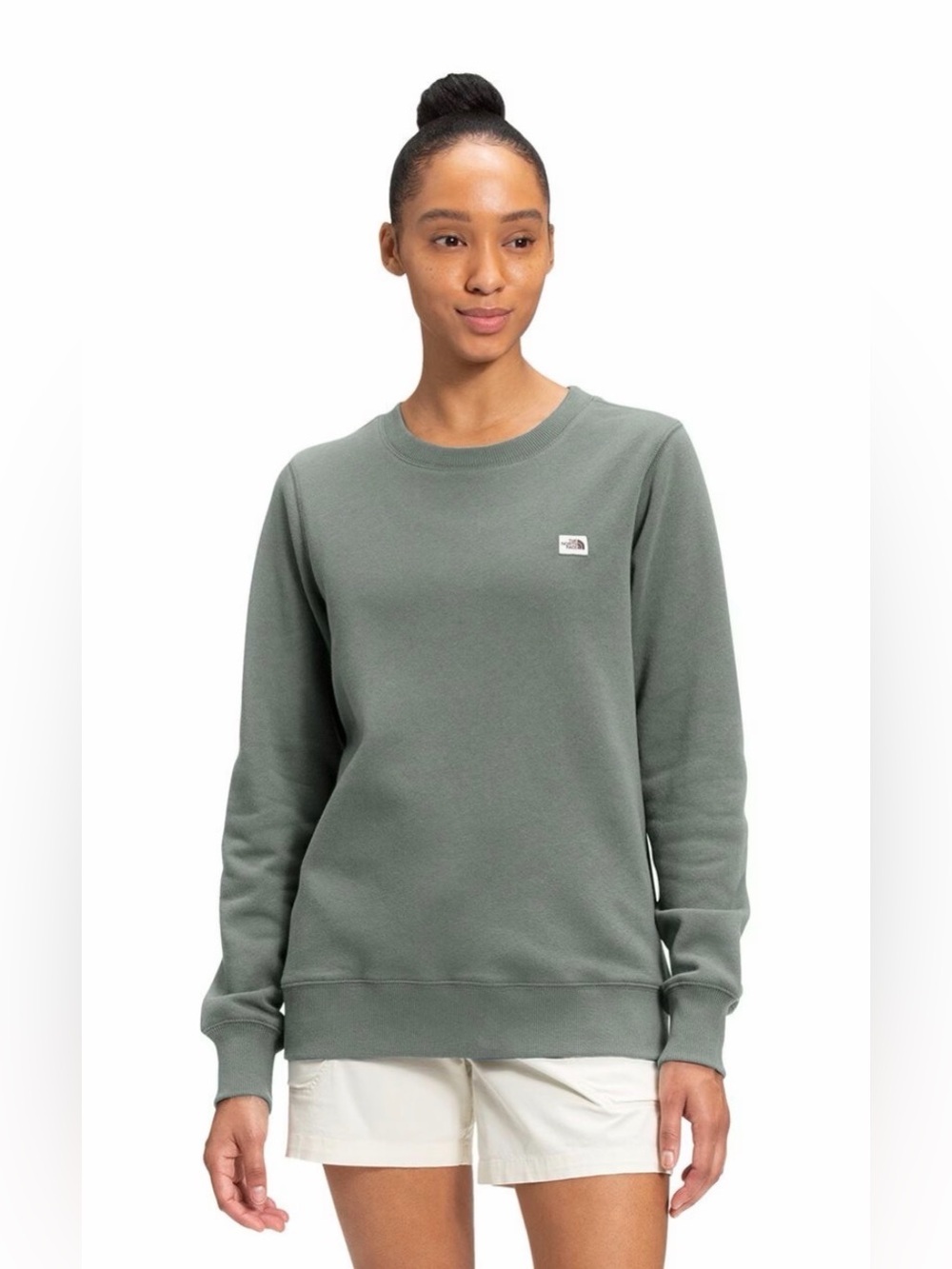 The North Face Heritage Patch Crewneck Sweatshirt Mint Green Sage Size Medium